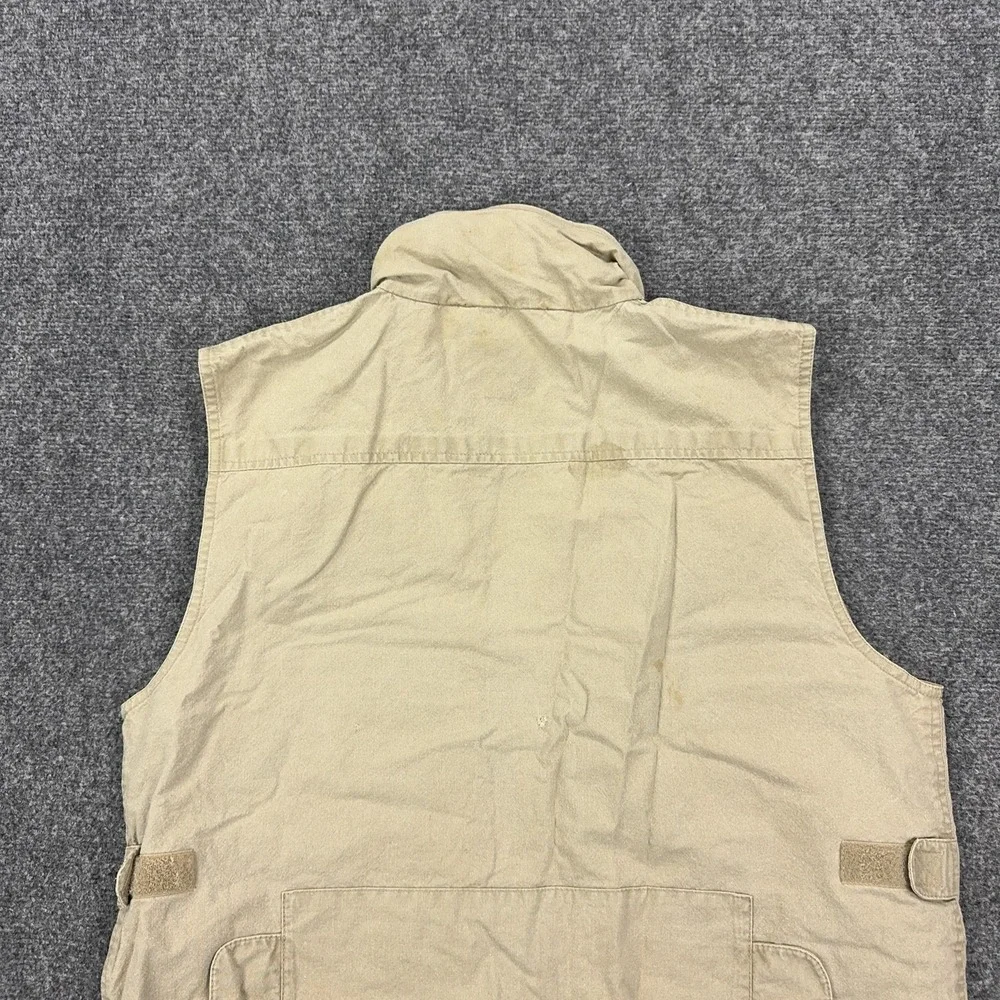 Vintage Banana Republic Vest Mens‎ Large Beige Canvas Hooded Utility Safari